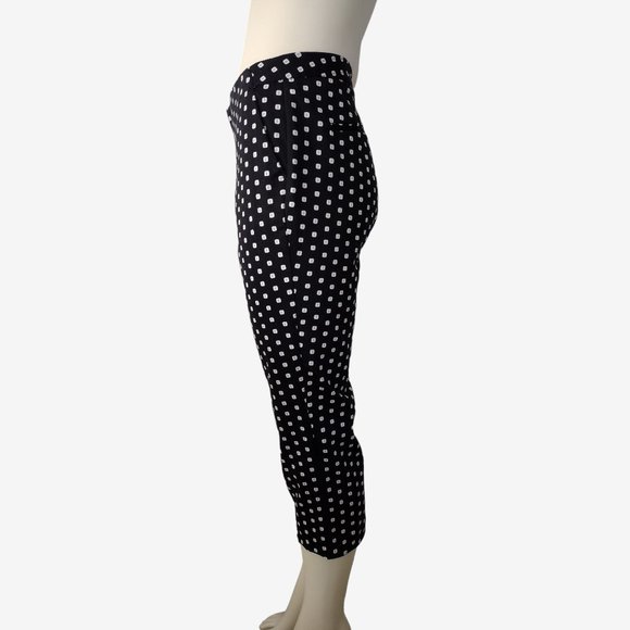 Worthington Black Mid Rise Geometric Square Print Capri Pants Size 8 - Picture 5 of 11